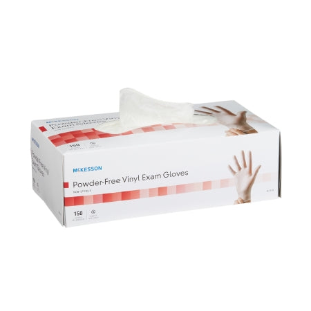 Exam Glove McKesson X-Small NonSterile Vinyl Standard Cuff Length Smooth Clear Not Rated