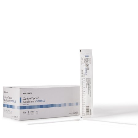 Swabstick McKesson Cotton Tip Plastic Shaft 6 Inch Sterile 2 per Pack