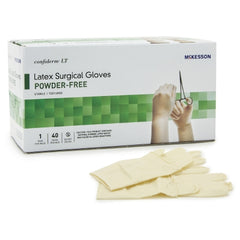 Surgical Glove McKesson Confiderm® LT Size 8 Sterile Latex Standard Cuff Length Bisque Ivory Not Chemo Approved