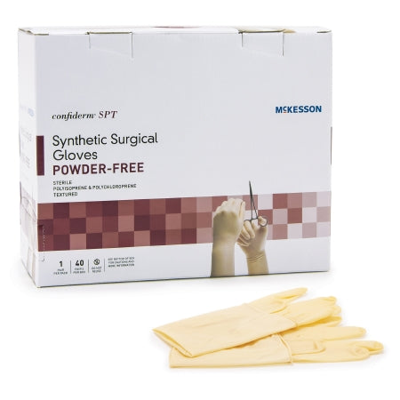 Surgical Glove McKesson Confiderm® SPT Size 8 Sterile Polychloroprene / Polyisoprene Standard Cuff Length Textured Fingertips Yellow Not Chemo Approved