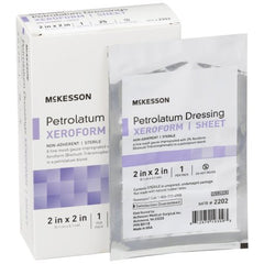Xeroform Petrolatum Impregnated Dressing McKesson 2 X 2 Inch Gauze Bismuth Tribromophenate (Xeroform) Sterile