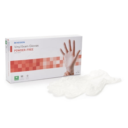 Exam Glove McKesson Confiderm® Medium NonSterile Vinyl Standard Cuff Length Smooth Clear Not Rated