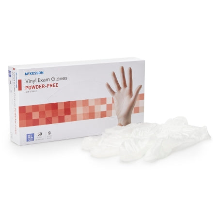 Exam Glove McKesson Confiderm® X-Large NonSterile Vinyl Standard Cuff Length Smooth Clear Not Rated