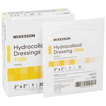 Hydrocolloid Dressing McKesson 2 X 2 Inch Square Sterile