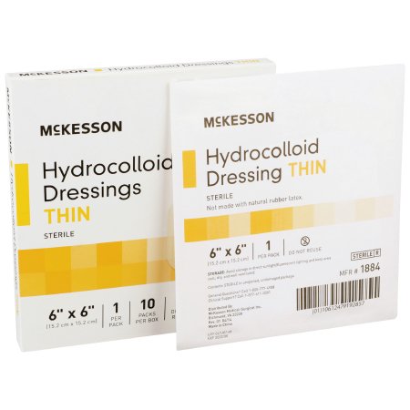Hydrocolloid Dressing McKesson 6 X 6 Inch Square Sterile