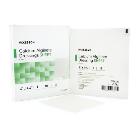 Alginate Dressing McKesson 4 X 4-3/4 Inch Rectangle Calcium Alginate Sterile
