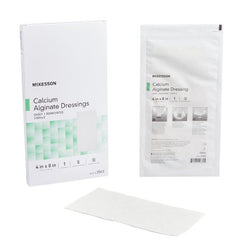 Alginate Dressing McKesson 4 X 8 Inch Rectangle Calcium Alginate Sterile