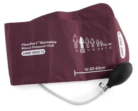 Blood Pressure Cuff and Bulb DuraShock™ Child / Adult Arm Multi Cuff Sizes Assorted Size Range Nylon Cuff