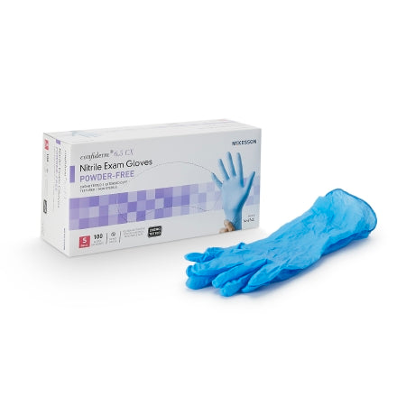 Exam Glove McKesson Confiderm® 6.5CX Small NonSterile Nitrile Extended Cuff Length Textured Fingertips Blue Chemo Tested
