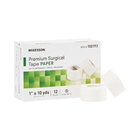 Medical Tape McKesson Breathable Paper 1 Inch X 10 Yard White NonSterile