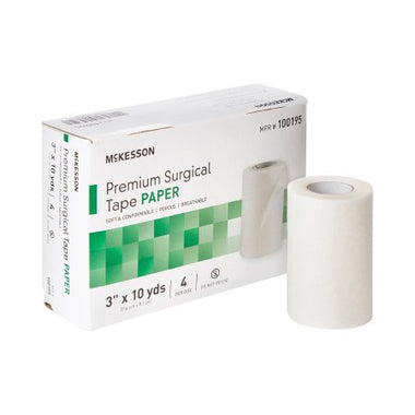 Medical Tape McKesson Breathable Paper 3 Inch X 10 Yard White NonSterile