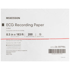 Diagnostic Recording Paper McKesson Thermal Paper 8-1/2 Inch X 183 Foot Z-Fold Red Grid