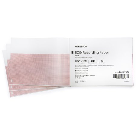 Diagnostic Recording Paper McKesson Thermal Paper 8-1/2 Inch X 183 Foot Z-Fold Red Grid