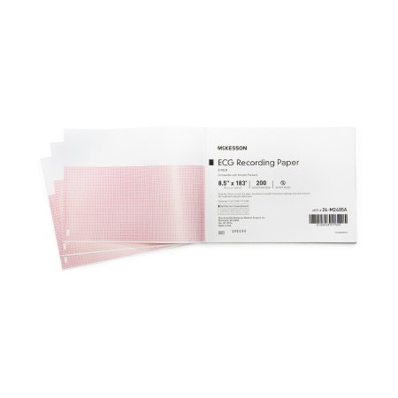 Diagnostic Recording Paper McKesson Thermal Paper 8-1/2 Inch X 183 Foot Z-Fold Red Grid