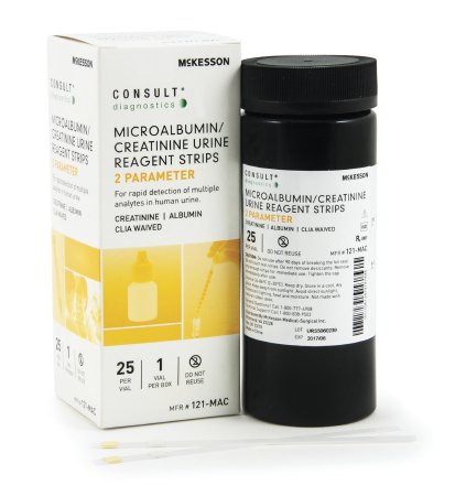 Reagent Test Strips McKesson Consult Albumin, Creatinine 25 per Bottle