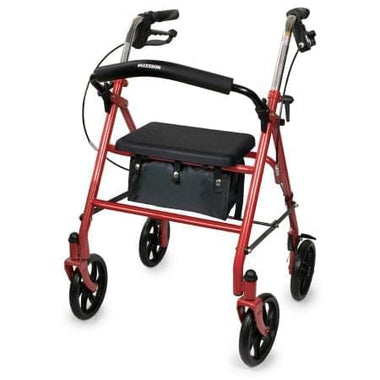 4 Wheel Rollator Blue Folding Steel Frame